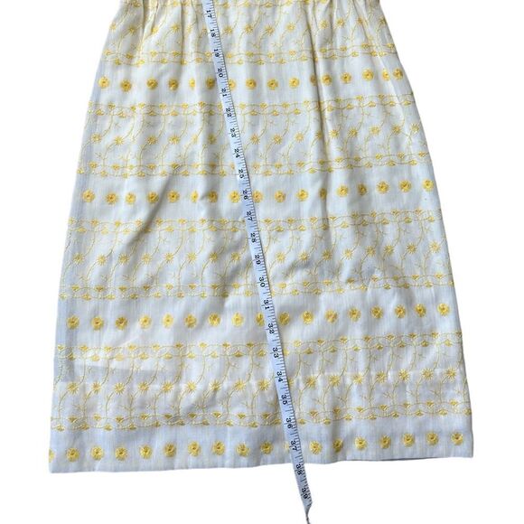 Authentic Vintage Elinor Porter 1950’s Yellow & Cream Embroidered Prairie Dress - Picture 14 of 16